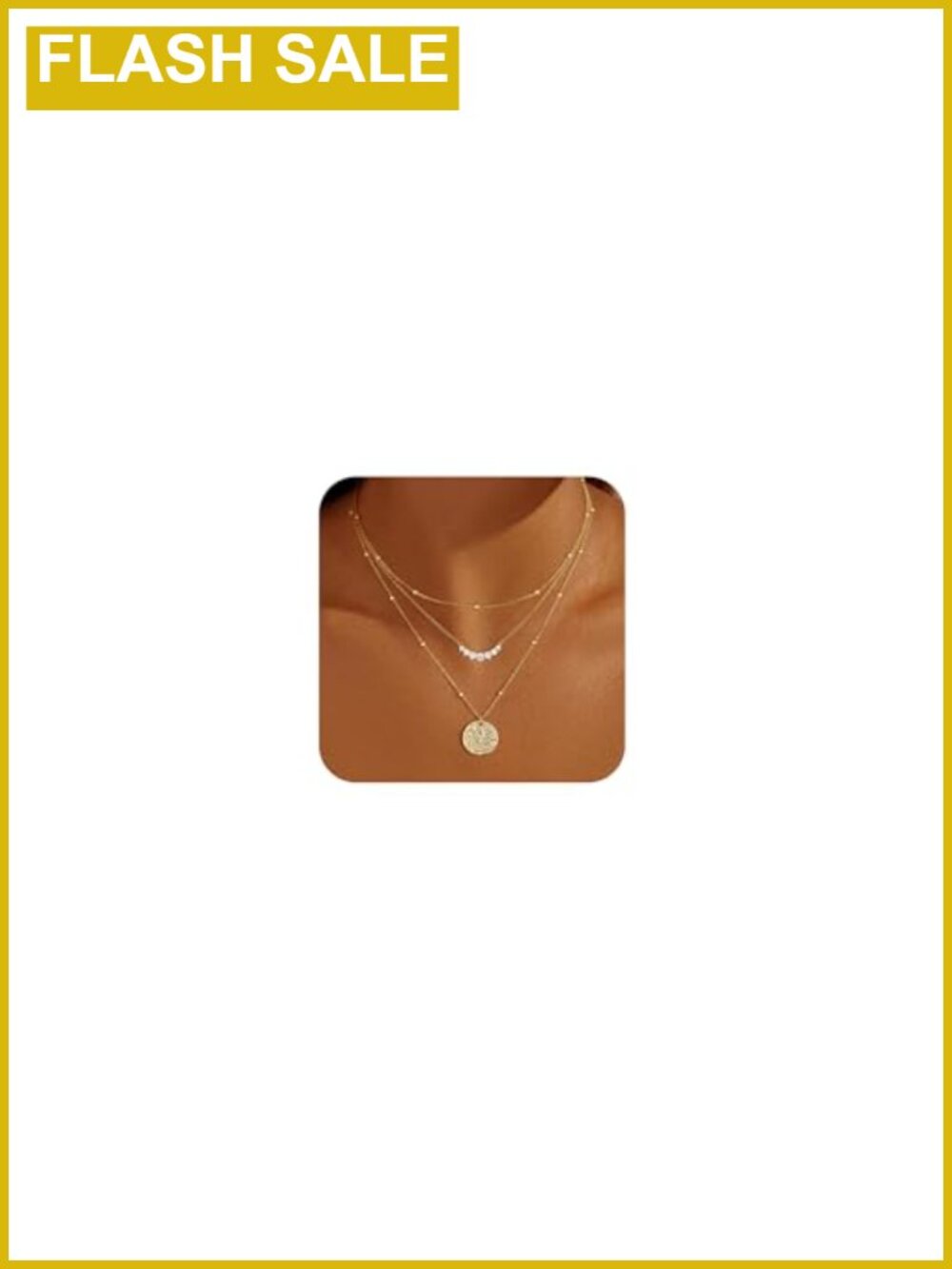 14K Gold Plated Layered Necklace Set Dainty Pendant Stackable Jewelry Gift